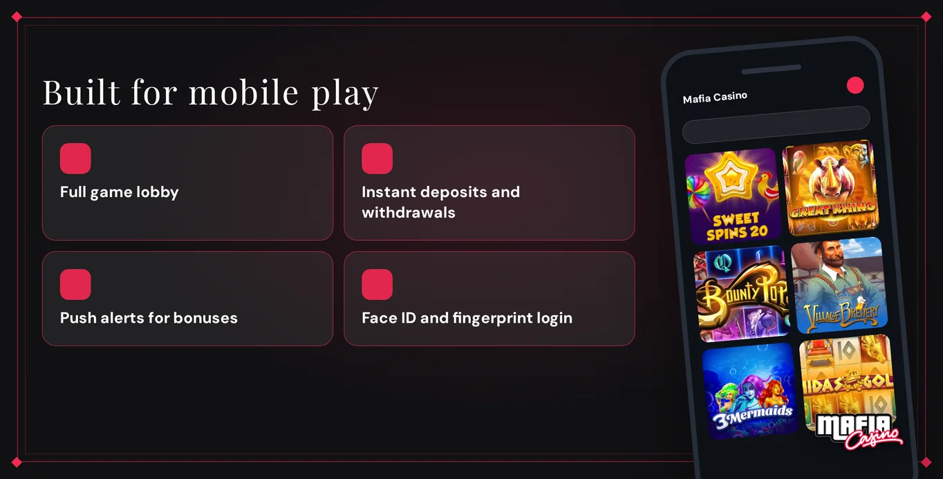 Access mobile app features