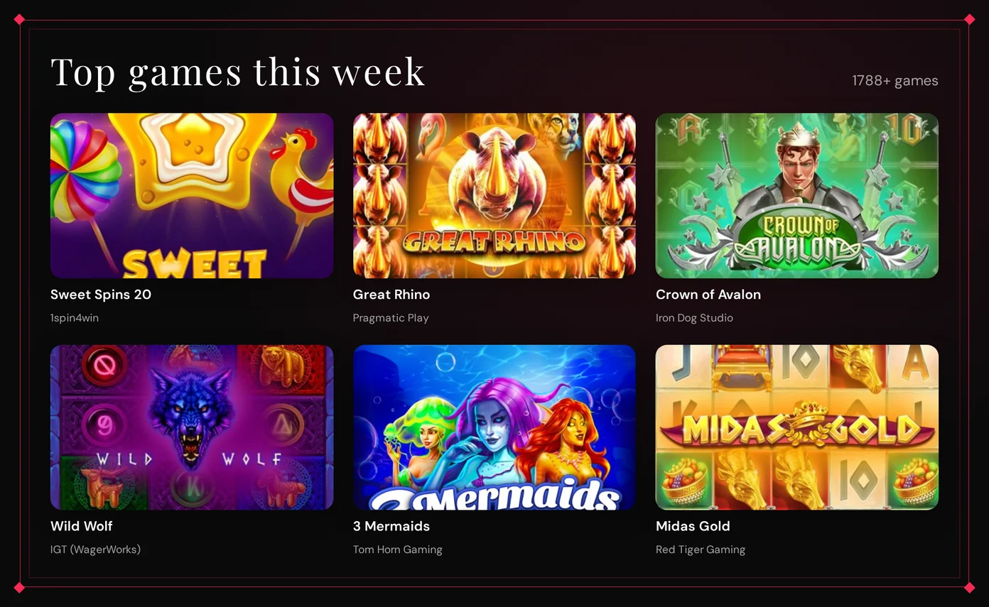 Survey curated slot titles.